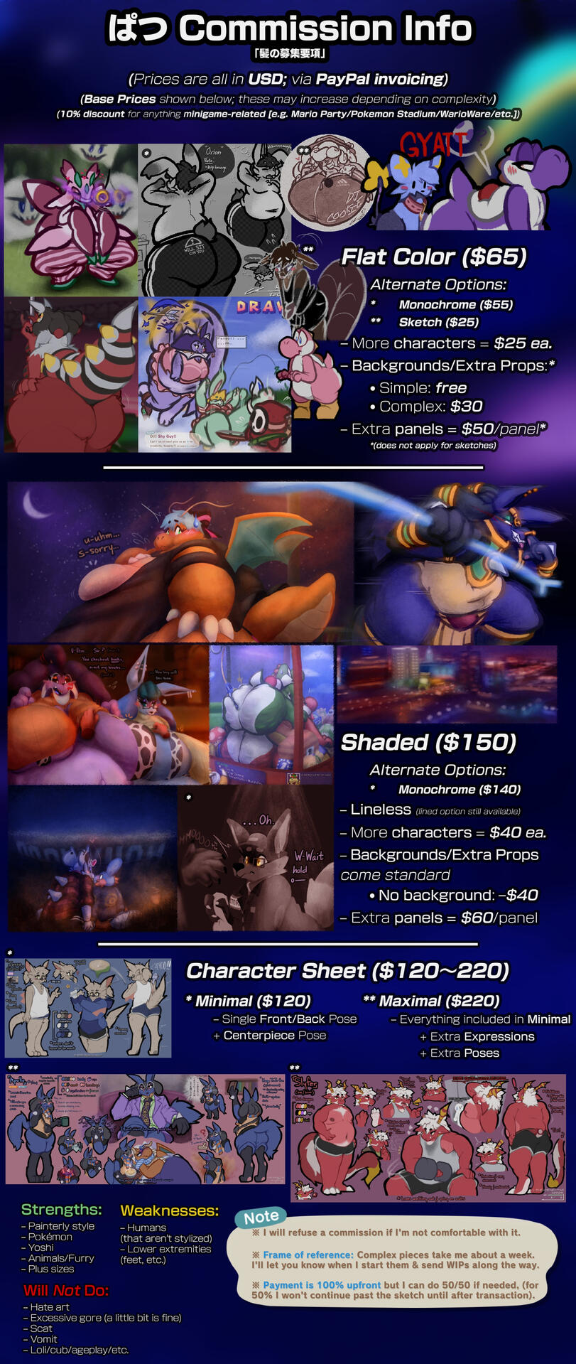 Commission Pricing (ぱつ / Suggestive Ver.)