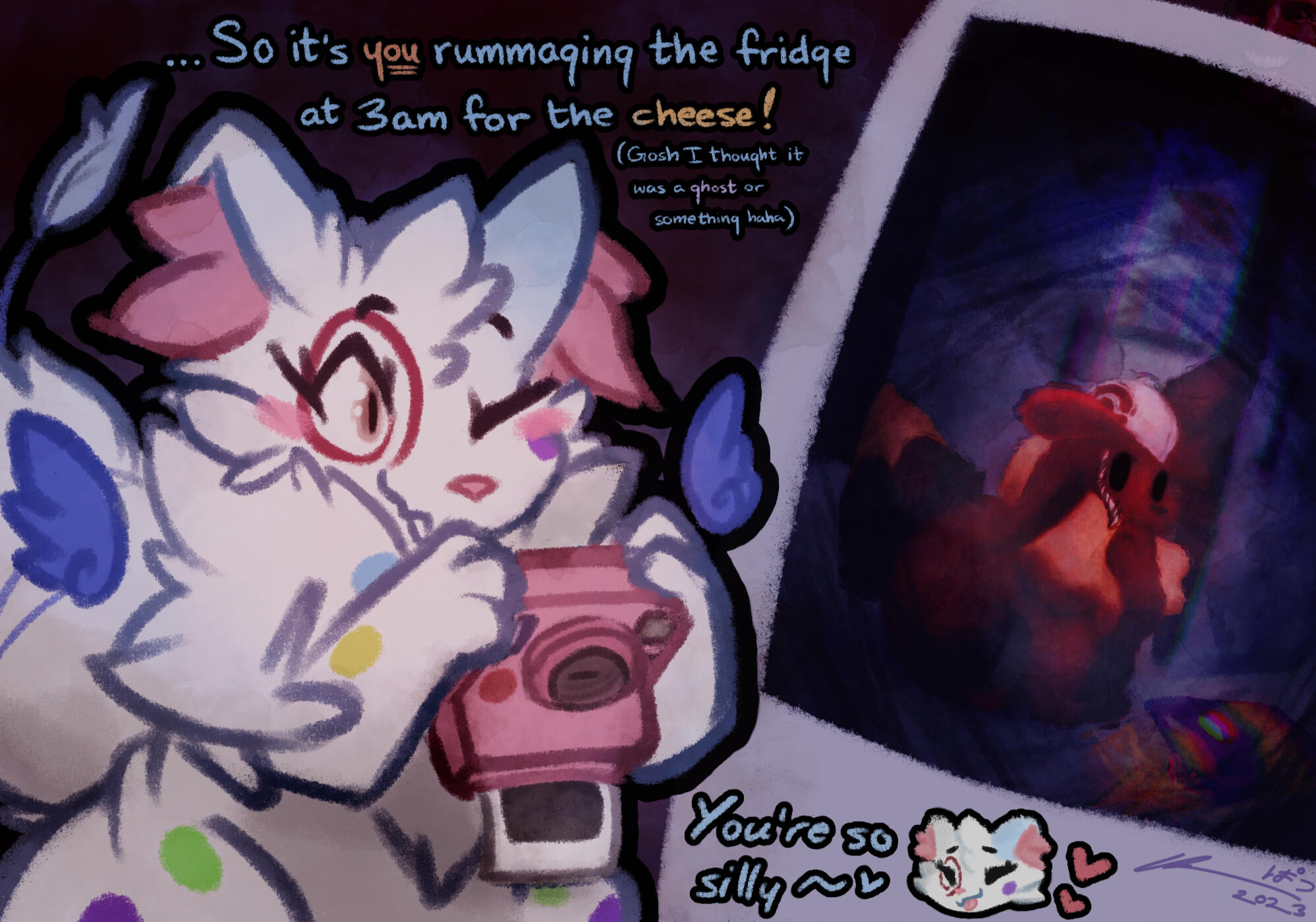 "Eating Shredded Cheese at 3am" (2000x1400)